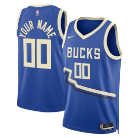 Dres Milwaukee Bucks Prilagođeni Nike 2024-25 City Edition Plava Swingman